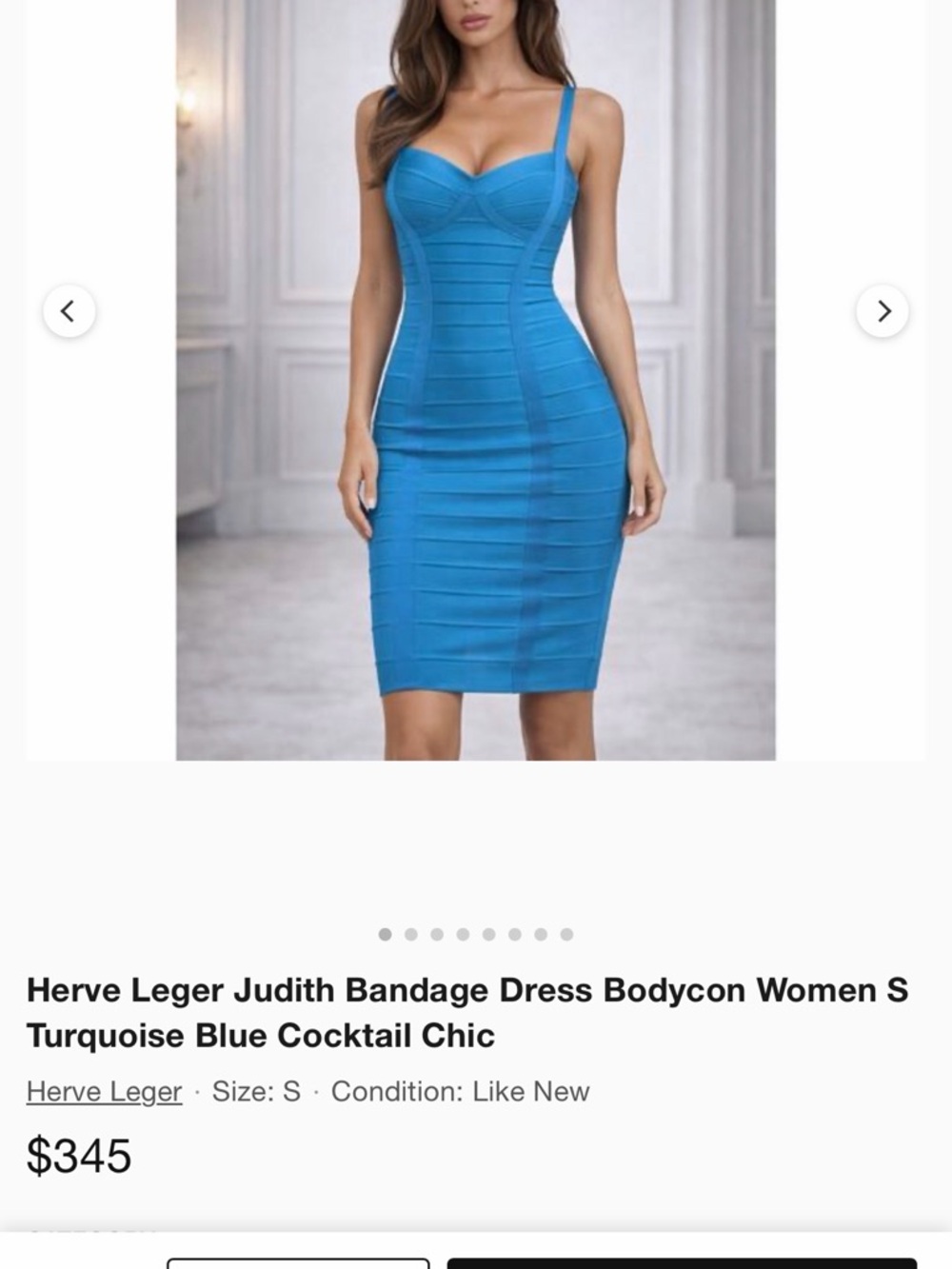 Herve Leger Cobalt Blue Bandage Midi Dress - Picture 4 of 4